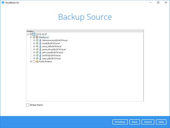 6. Select a storage destination, i.e. CloudBacko Drive. Click “OK” to continue.