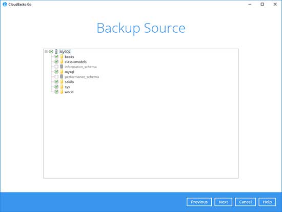 3. Select the Backup Set Type “MS SQL Server Backup”.