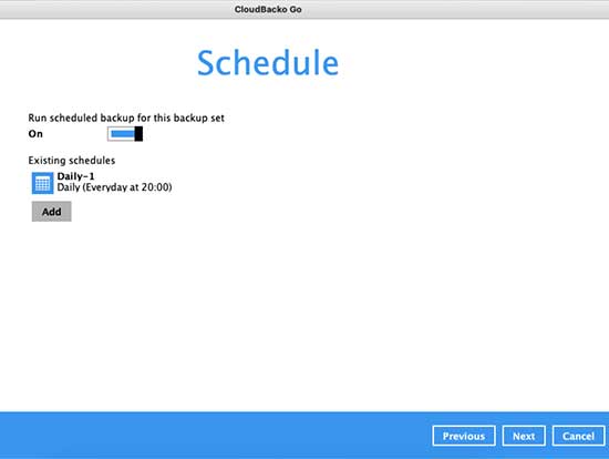 3. Select the Backup Set Type “MS SQL Server Backup”.